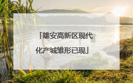 雄安高新区现代化产城雏形已现