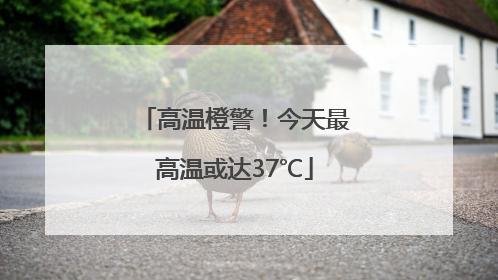 高温橙警！今天最高温或达37℃