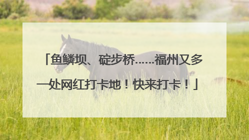 鱼鳞坝、碇步桥……福州又多一处网红打卡地！快来打卡！