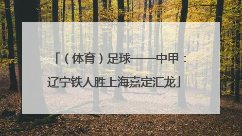 （体育）足球——中甲：辽宁铁人胜上海嘉定汇龙