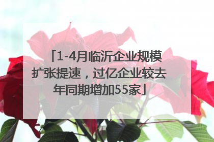 1-4月临沂企业规模扩张提速，过亿企业较去年同期增加55家
