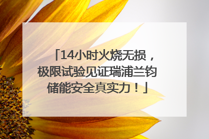 14小时火烧无损，极限试验见证瑞浦兰钧储能安全真实力！