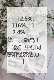 2.5%、116%、12.4%……第一、新高！“数”里行间感知经济活力