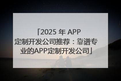 2025 年 APP 定制开发公司推荐：靠谱专业的APP定制开发公司