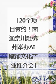 20个项目签约！南通崇川赴杭州举办AI赋能文化产业推介会