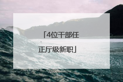 4位干部任正厅级新职