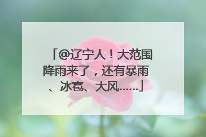 @辽宁人！大范围降雨来了，还有暴雨、冰雹、大风……
