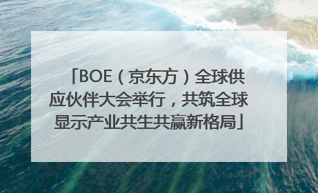 BOE（京东方）全球供应伙伴大会举行，共筑全球显示产业共生共赢新格局
